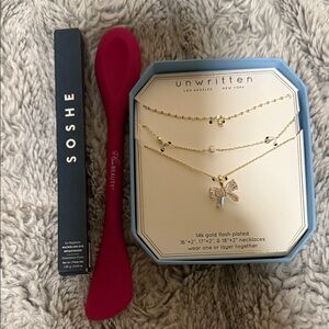 Beauty Set, Gold Necklace, Liner, Mask Cleanser/Applicator